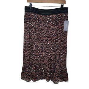 Metro Wear Nwt leopard print pleated skirt size 1x